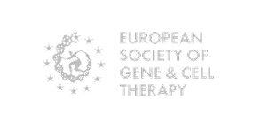Logo of the European Society of Gene & Cell Therapy with stylized cells and stars.